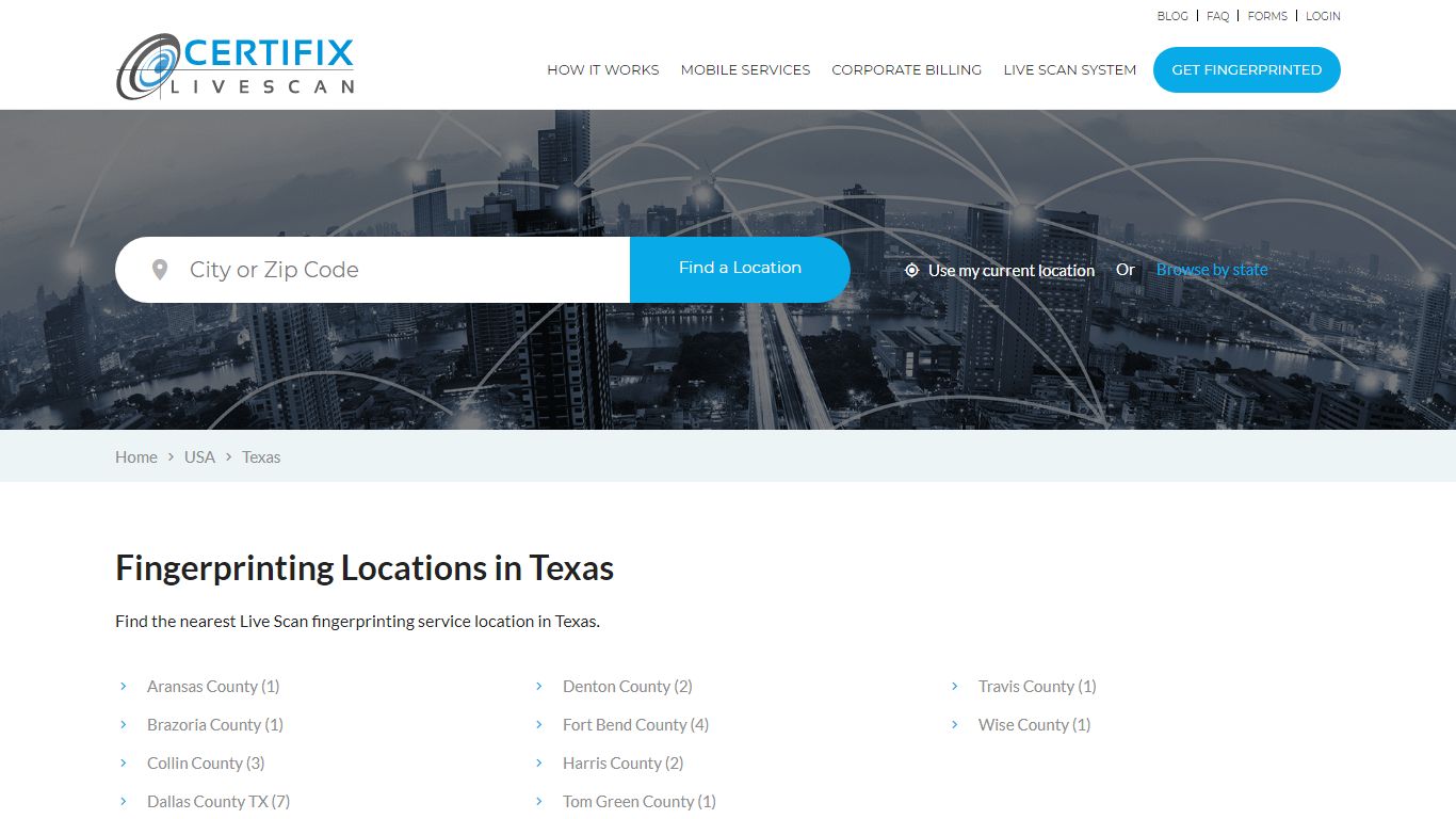 Texas Live Scan Fingerprinting Locations - Certifix Live Scan